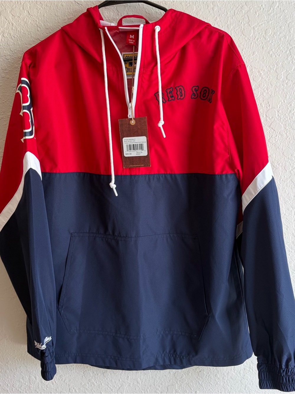 Mitchell & Ness Boston Red Sox Windbreaker Anroak Jacket Men's Medium MLB NWT